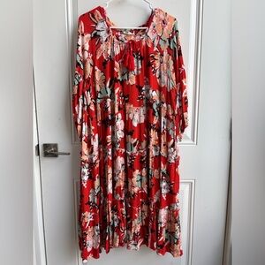 Easel Women’s Floral Boho Smock Dress
